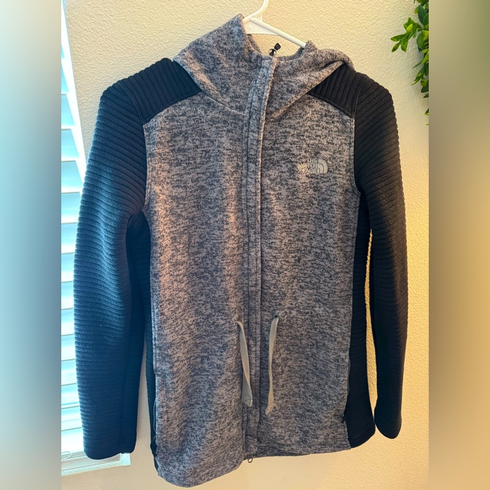 The North Face Grey and Black Hooded Jacket
